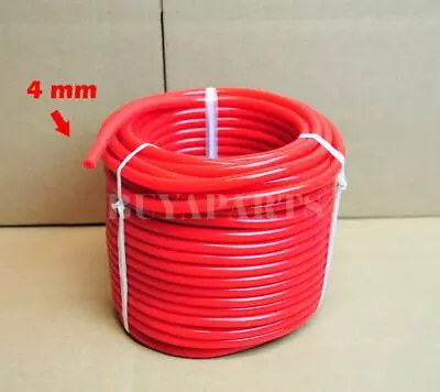 4mm/0.16  Red Silicone Turbo/intake/bov/air/fuel Vacuum Hose/line 50 Feet 50ft • $31.04