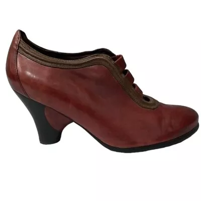$31.80 • Buy Everybody By BZ Moda Red Leather Heeled Booties Art To Wear Comfort Shoes EU 41