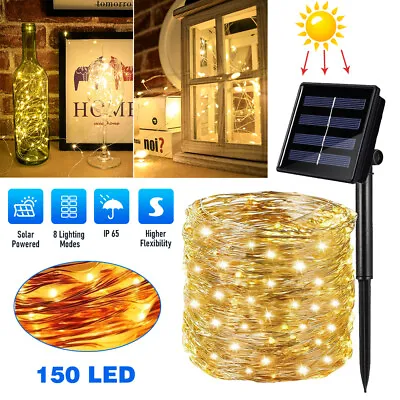 Solar Power 100/150 LED Copper Wire String Fairy Lights Outdoor Home Xmas Decor • $5.99