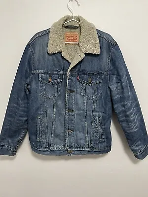 Levis Vintage Mens Sherpa Lined Denim Jacket Size -L- • $120