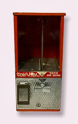 Vintage Becker Toy N Joy Gumball Candy Prize 5 Cent Machine 1950’s 14  X 6.5  • $67.99