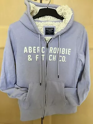 Abercrombie And Fitch Full Zip Fleece Lined Hoodie Jacket Women’s Lilac Size S • £11