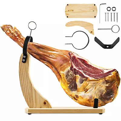 Ham Stand Wooden Ham Holder With Non-Slip Pads Professional Prosciutto Carving • £22.26