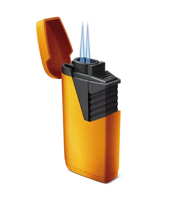 £5.95 • Buy Zenga ZL-9 Twin Turbo Jet Windproof Blue Flame Rubberized Lighter - (Yellow)