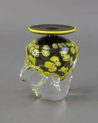 Heron 1989 Signed Millefiori Murano Art Glass Bud Vase 3 3/8  Tall • $26.87