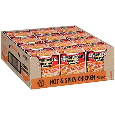 Maruchan Instant Ramen Lunch Hot & Spicy Chicken Flavor 2.25 Oz Pack Of 12 • $21.08