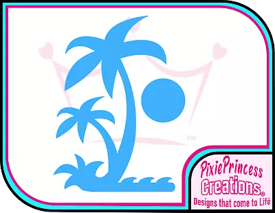 £3.05 • Buy Beach B Tropical Vinyl Sticker Poster Car Caravan Window Surf Wall Decor Decal