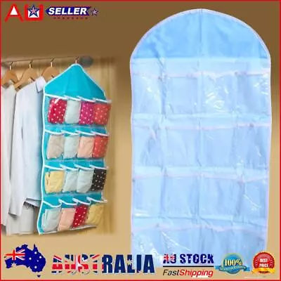 16 Grids Storage Hanging Bag Clear Hanging Bag For Bathroom Living Room AU • $7.60