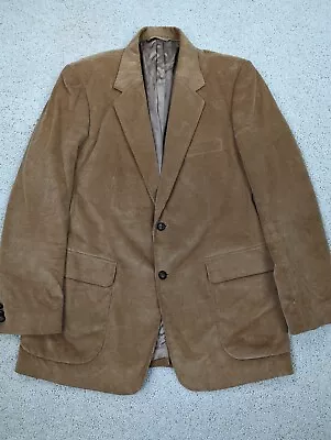 VINTAGE Sport Coat Mens 42R Corduroy Brown Beige Tan Camel Blazer Suit Jacket 42 • $22.94