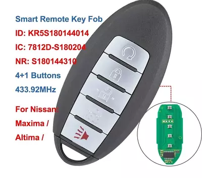 Smart Car Remote Key Fob 5 Buttons 433.92MHz For Nissan Maxima Altima • $80.48