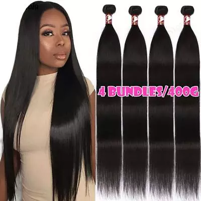 Black Hair Bundles Malaysian Virgin Human Hair Extensions Weave Weft 4Bundles US • $41.65