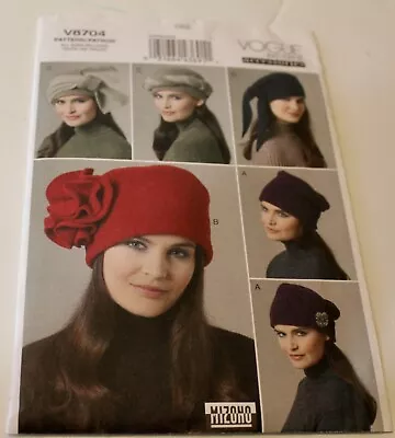 UNCUT Vogue V8704 Misses Hats Women's Sewing Pattern ALL SIZES • $15