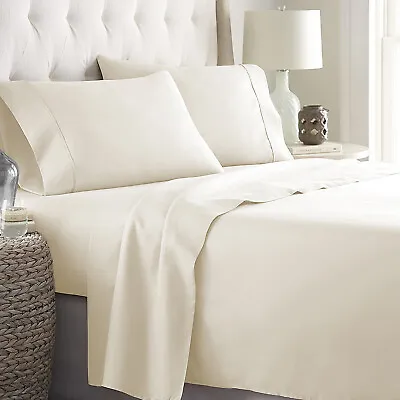 Bedding Collection 1000 TC OR 1200 TC 100% Cotton Ivory Solid Select Item • $130.14