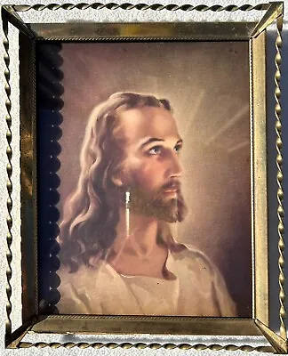 Vintage WW2 Era 1941 Picture Frame W/ Picture Of Jesus - 9 X 11  • $16