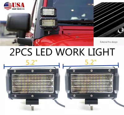 2Pcs 32400lm 5.2 Inch LED Work Light Flood Beam Offroad Driving Reverse 324W USA • $24.99