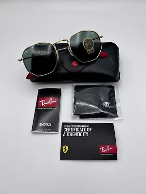 Brand New Authentic Ray-Ban Ferrari Collection Sunglasses Gold Green 3548N Italy • $169.20