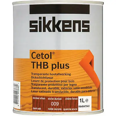 £42.95 • Buy Sikkens Cetol THB Plus Translucent Woodstain Dark Oak 1l
