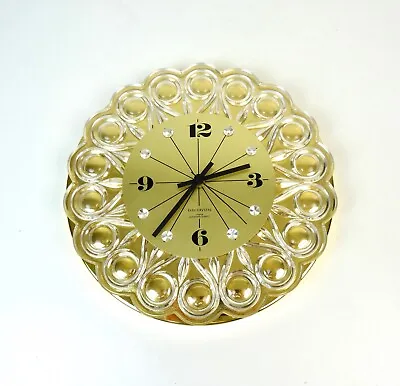 Very Rare Mid Century Hollywood Regency Crystall Glass  Wall Clock By Junghans  • $820.39