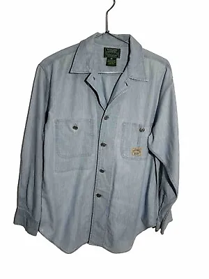 Vintage Polo Country Ralph Lauren Men’s Denim Shirt M Medium Metal Buttons • $59.99