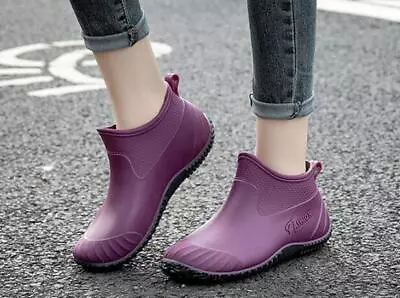 Womens Short Ankle Wellies Rain Boots Garden Wellington Festival Shoes Size 2024 • £22.79