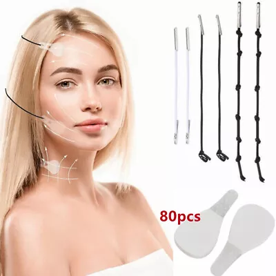 $7.99 • Buy Light Hair Instant Face Neck Eye Lift Facelift Tapes And Bands V Shape 80PCS USA