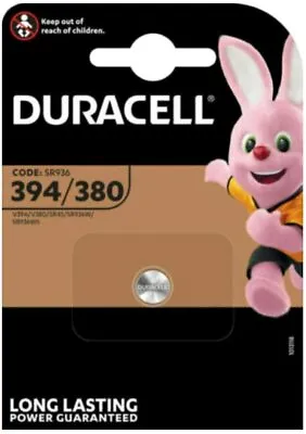 Duracell 394 1.5V Silver Oxide Watch Battery D394 V394 SR45 AG9 625 SR936 NEW UK • £3.99