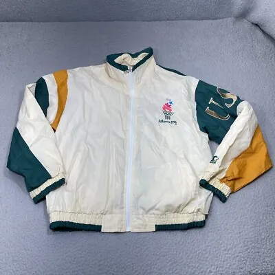 Vintage Team USA Jacket Men Large White Starter Windbreaker Atlanta 96 Olympics • $110