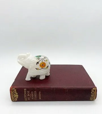 Small Hand Carved Marble Elephant Semi Precious Stones Elephant • £18