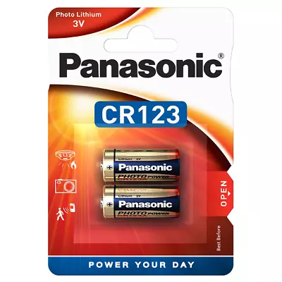 CR123 Batteries CR123A 123 3V Lithium Photo Camera Panasonic 2 Pack Long Expiry • £4.29