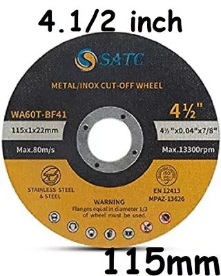 4 1/2 Inch Cutting Discs 1mm Thin 115mm Angle Grinder Slitting Disc 4.5  • £5.99