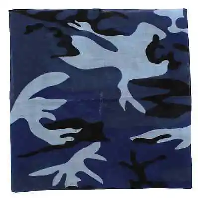 Camouflage Bandana Blue Bandanna Mask Camo Army Military Headwear Cotton Scarf • £3.99