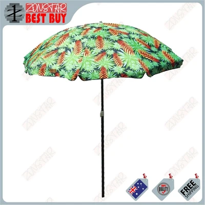 $60.99 • Buy Lazy Dayz Beach Umbrella 1.8m Sun Shade W/ Carry Bag Tilt Adjustable (Mossman)