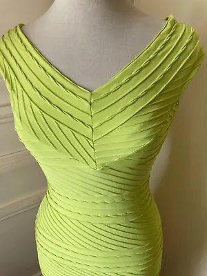 Vintage IKITO Lime Green Bodycon Dressmarked Sz 42vgcmade In France • £79