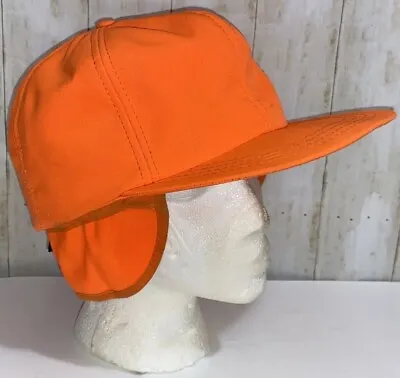 VTG Fluorescent Orange Thinsulate Thermal Hunting Hat Cap ~ Made In USA ~ Large • $12.95