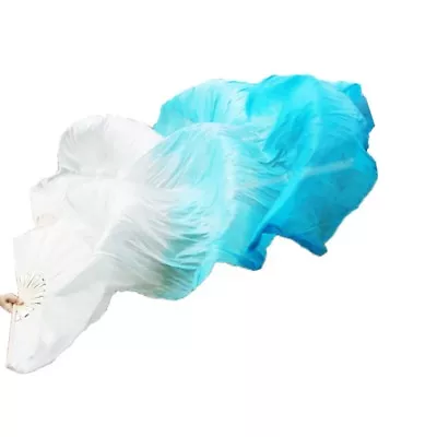 £9.59 • Buy Bamboo Long Fan Handmade Gradient Colorful Belly Dance Dancing Silk Veil Costume