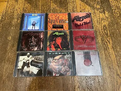 Heavy Metal 9 CD Lot AC/DC Guns N Roses Poison Van Halen Whitesnake • $39.99