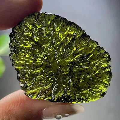 106CT Moldavite Genuine Raw Moldavite Crystal From Czech Republic PICcertificate • $15.50