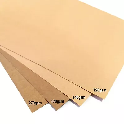 A4 Brown Kraft Card Blank Stock Paper Craft Weddings Tags Packaging Card Stock • £10.99