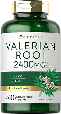 Valerian Root Capsules 2400mg | 240 Count | Non-GMO Gluten Free | By Carlyle • $15.67