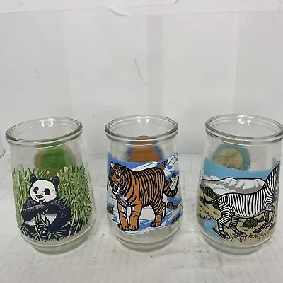 Lot Of 3 Vintage Welch's World Wildlife Fund Endangered Species Glass Jelly Jars • $15