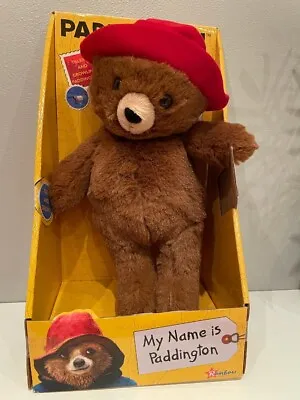 £24 • Buy Paddington Bear Brown Talking Growling Plush Soft Toy Squeeze My Tummy Red Hat