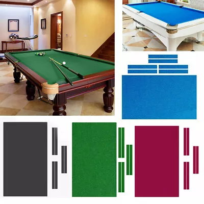 7/8/9ft Billiard Cloth Pool Table Felt Worsted Cover Fast Speed W/Pre-Cut Rails • $72