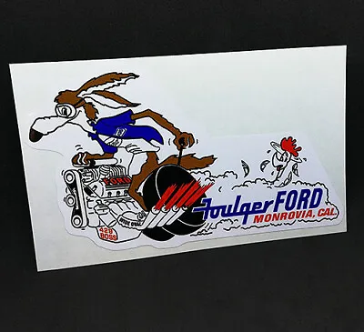 FOULGER FORD Vintage Style DECAL/Vinyl STICKER Drag Racing Hot Rod Car • $4.69