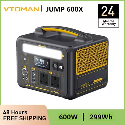 VTOMAN Jump 600X Portable Power Station 600W 299Wh Solar Generator LiFePO4 UK • £197.99