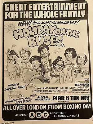 Holiday On The Buses Bob Grant Michael Robbins Full Page Vintage Promotional Ad • £1.94