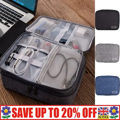 £9.95 • Buy Travel Cable Organizer Bag Electronic Accessories USB Case Storage Charger SA