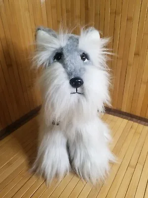 Realistic Miniature Schnauzer Dog Special Effects Plush Stuffed 1985 IKC Tag • $14.87