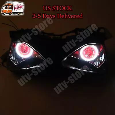 MF Front Headlight HALO Red Angel Eye Fit For Kawasaki 2003-2004 ZX6R 636 T014 • $349