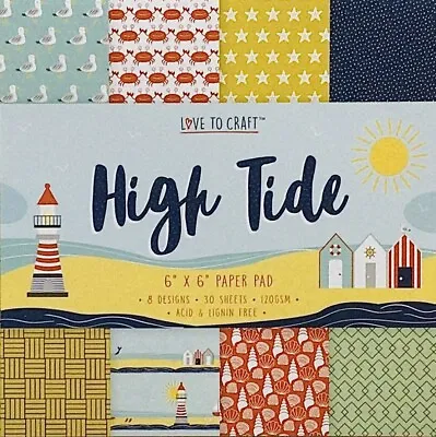 NEW Love To Craft 6 X 6 Paper Pad - 120gsm - High Tide - 30 Sheets • £2.99