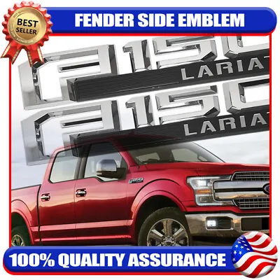 Fender Side Raised Badge For F-150 Lariat XLT Emblem Nameplate Chrome Black Set • $22.89